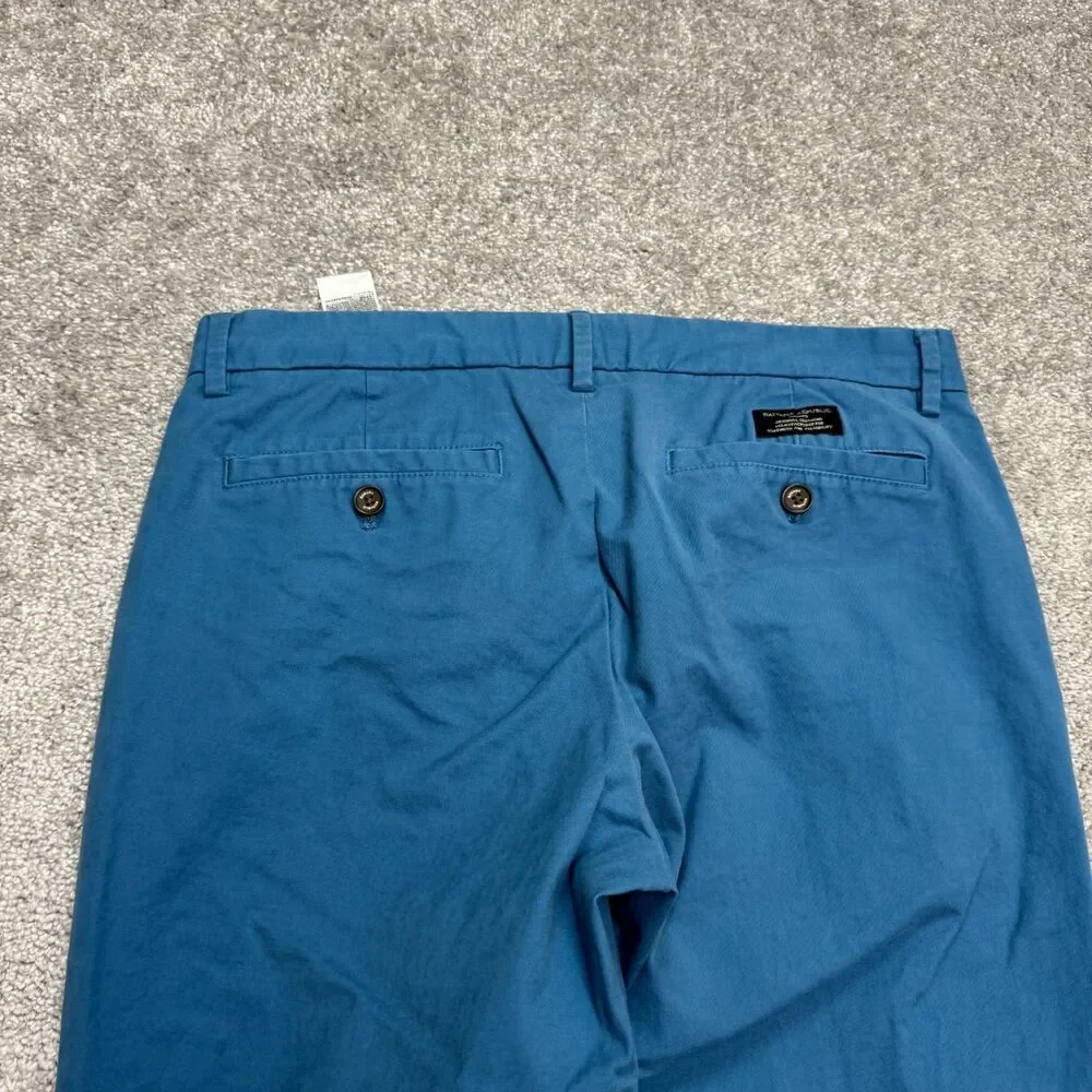 Banana Republic Mason Chino Pants Mens 32x32 Teal Bay Blue Straight Flat Front